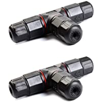 ATPWONZ 2pcs IP68 T Forma Caja de Empalmes de Plástico de Impermeable 3 Polos PVC para Cable de Diámetro Ø5mm - 10.5 mm…